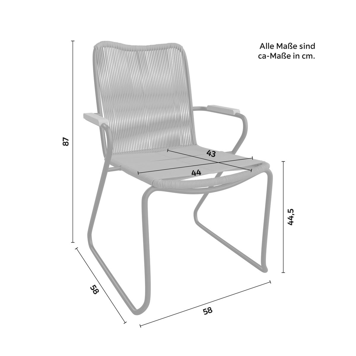 Sada záhradních křesel CLEO - šedá/barvy teak, Moderní, kov/plast (58/87/58cm) - Bessagi Garden