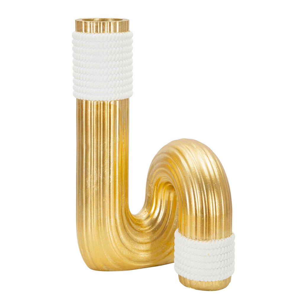 Vase Bann Big Goldfarben, Weiß B: 14,5 cm