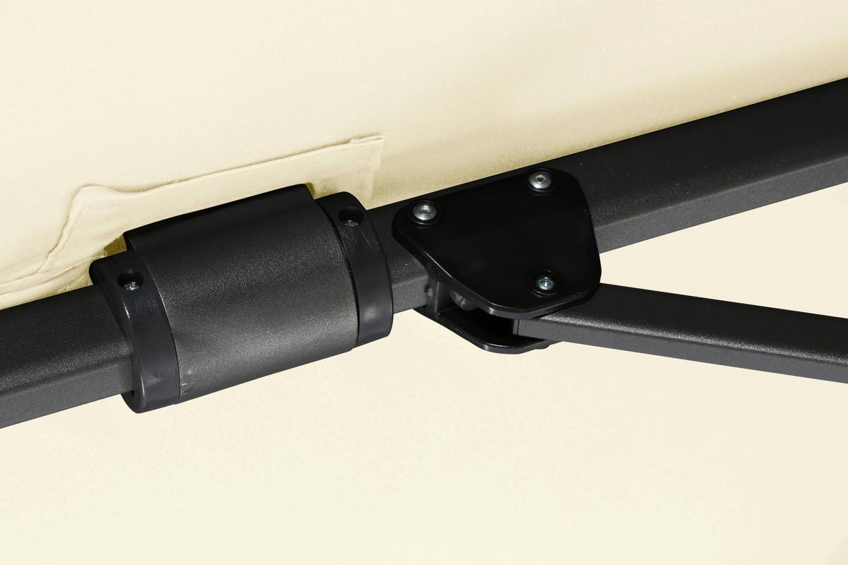 Ampelschirm Sunset N+ B: 300 H: 255 cm Anthrazit/Creme - Anthrazit/Creme, KONVENTIONELL, Textil/Metall (300/300cm) - Siena Garden