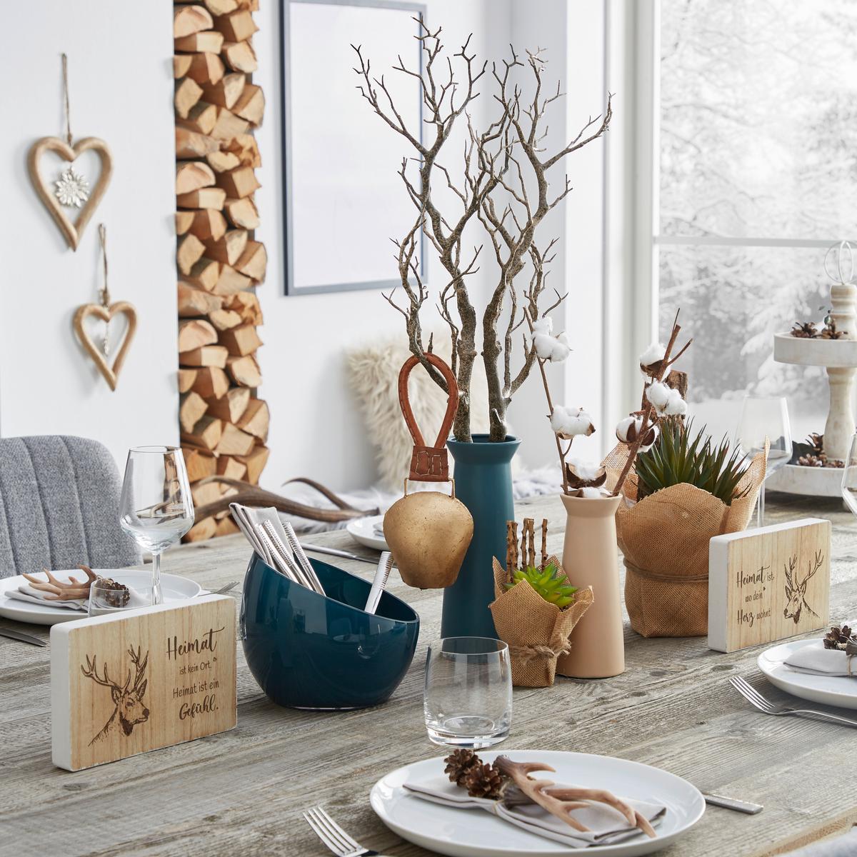 Kunstpflanze Sukkulente Grün/ Naturfarben L: 16 Cm, Sunniva - Naturfarben/Braun, MODERN, Karton/Naturmaterialien (7/16cm) - Luca Bessoni