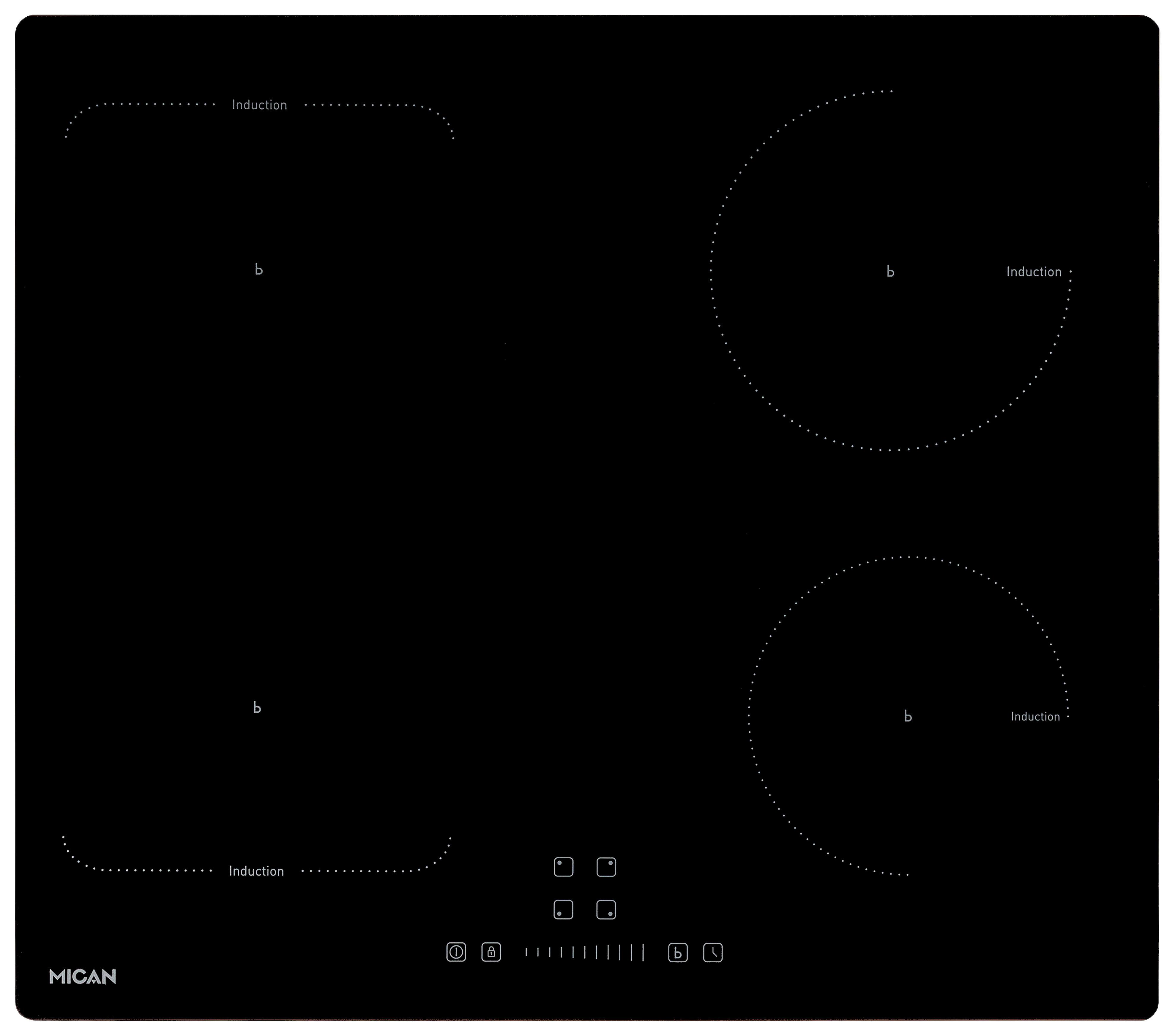 Induktionskochfeld Ika4zfz - Schwarz, Basics, Glas (59/5,5/52cm) - Mican