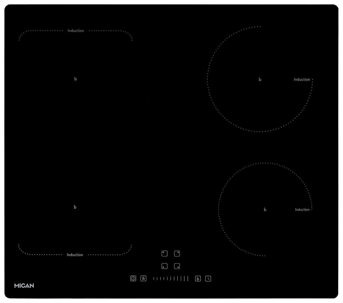 Induktionskochfeld Ika4zfz - Schwarz, Basics, Glas (59/5,5/52cm) - Mican