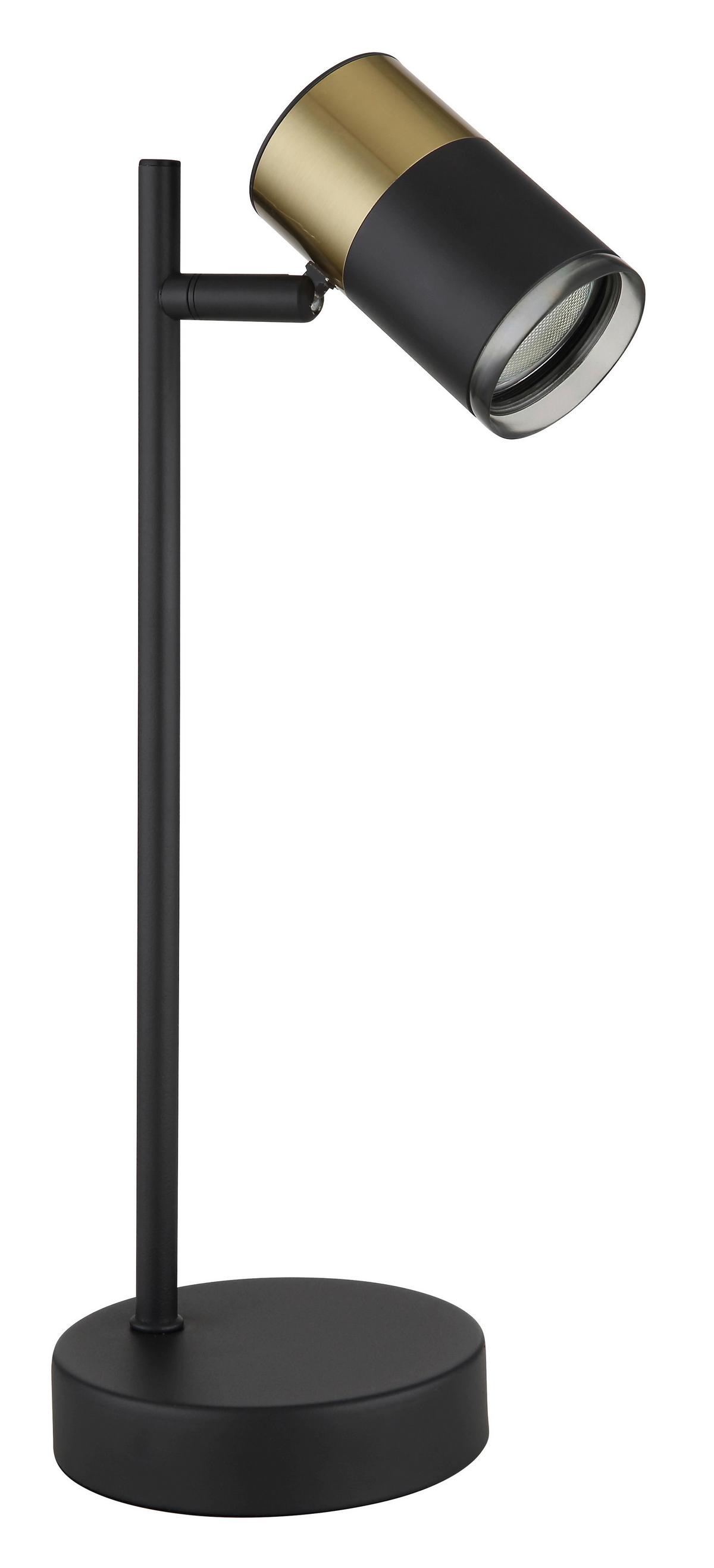 Tischleuchte 57850t - Dunkelgrau/Schwarz, Design, Kunststoff/Metall (13,2/12/35cm) - Globo