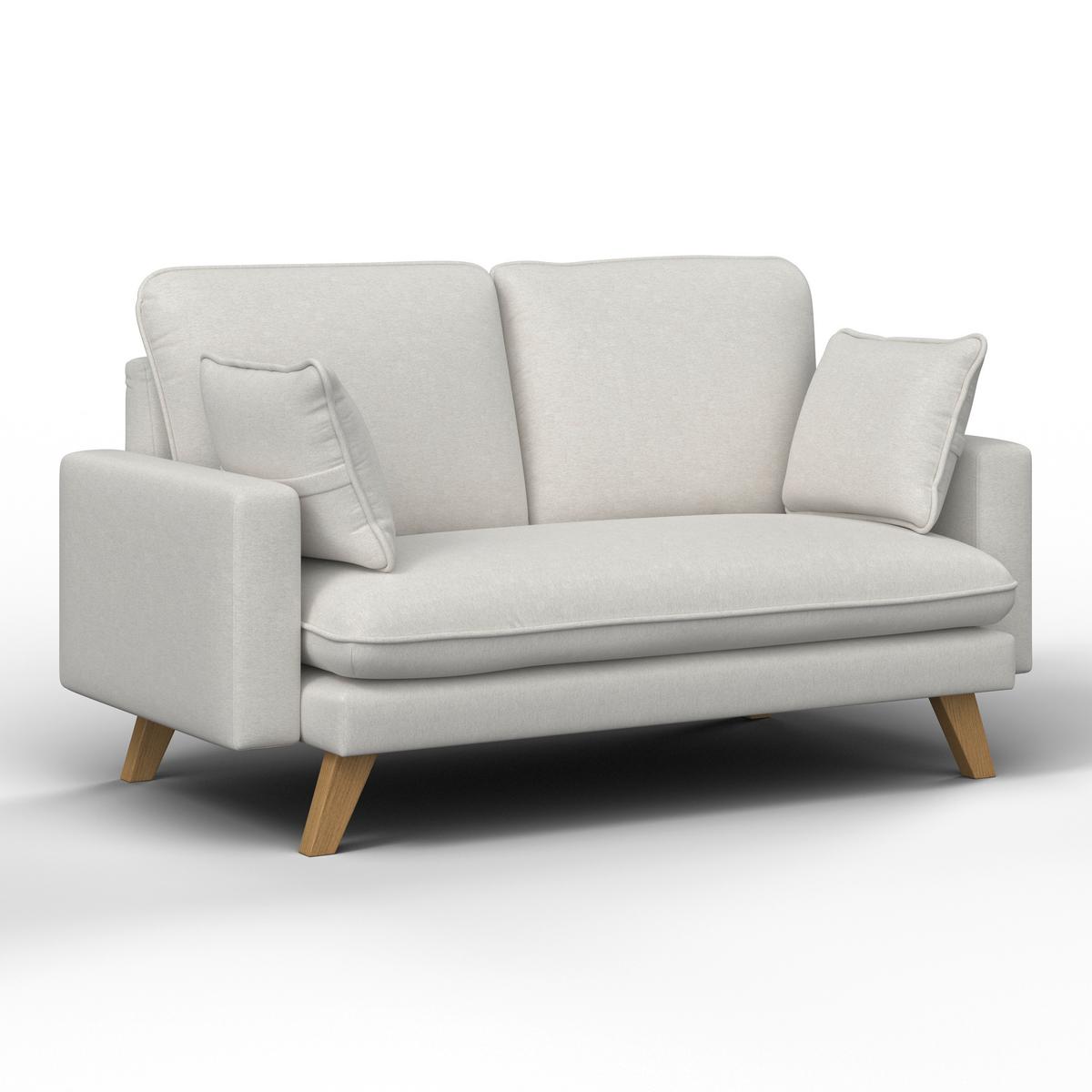 Sedací souprava ILLA, světle šedá - světle šedá/přírodní barvy, Moderní, dřevo/textil (154/84/86cm) - Bessagi Home