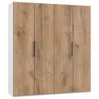 Drehtürenschrank B: 200 Cm Level, Weiß/eiche Dekor - Eichefarben/Weiß, MODERN, Holzwerkstoff (200/216/58cm) - MID.YOU