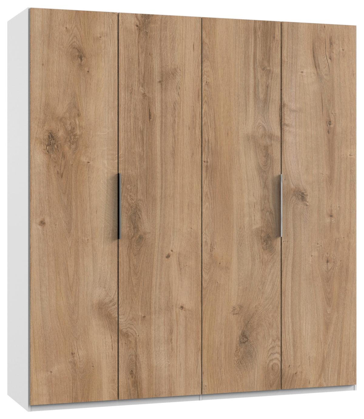 Drehtürenschrank B: 200 Cm Level, Weiß/eiche Dekor - Eichefarben/Weiß, MODERN, Holzwerkstoff (200/216/58cm) - MID.YOU
