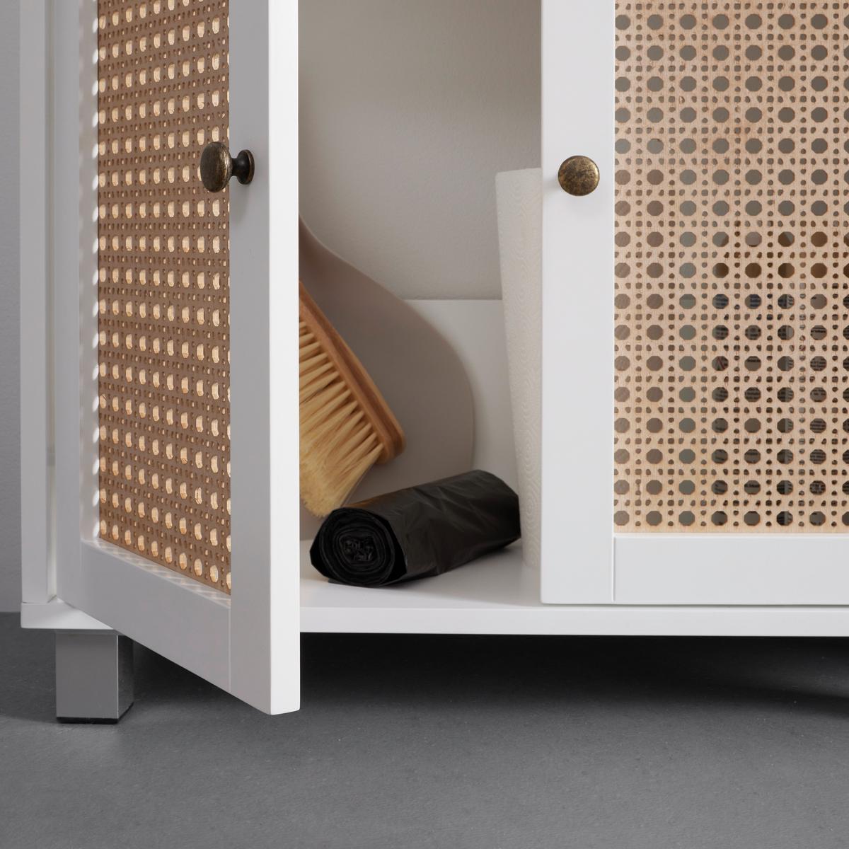 Skrinka pod umývadlo LISA biela - biela/bronzová, Modern, kov/kompozitné drevo (60/59/30cm) - Bessagi Home