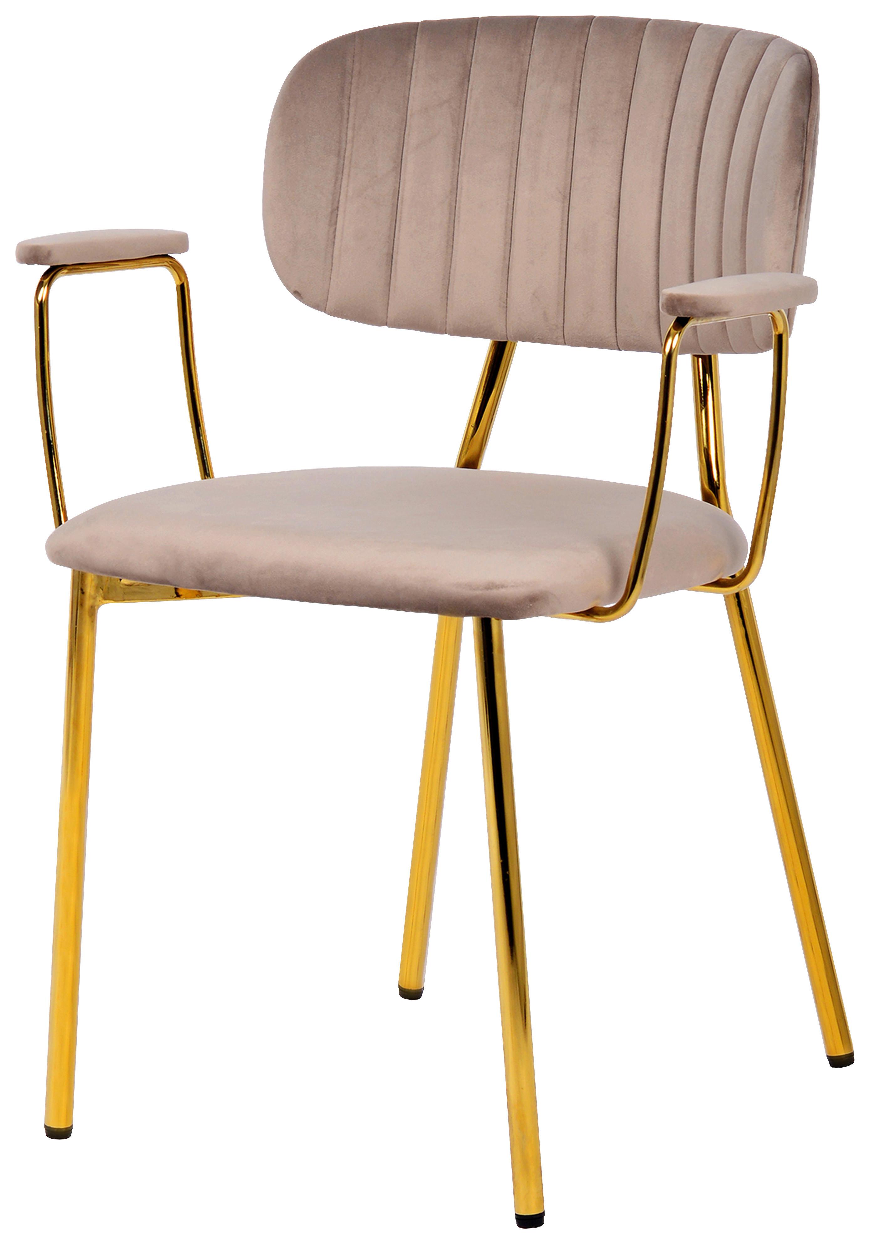 SADA STOLIČIEK GISELLE 225 - zlatá/taupe, Design, kov/plast (63/80/51cm) - Kayoom