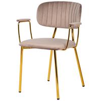 SADA ŽIDLÍ GISELLE 225 - barvy zlata/šedohnědá, Design, kov/plast (63/80/51cm) - Kayoom