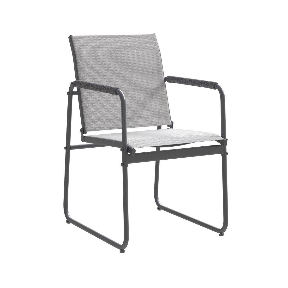 Balkonset Braga - Anthrazit/Hellgrau, MODERN, Textil/Metall - Beldano