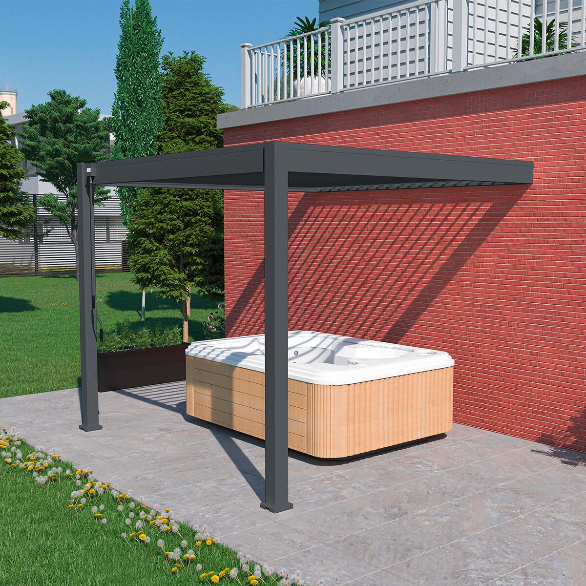 Pavillon Deluxe 400x300cm Sturmfest, Gartenpavillon - Anthrazit, Basics, Metall (400/255/300cm) - WEIDE
