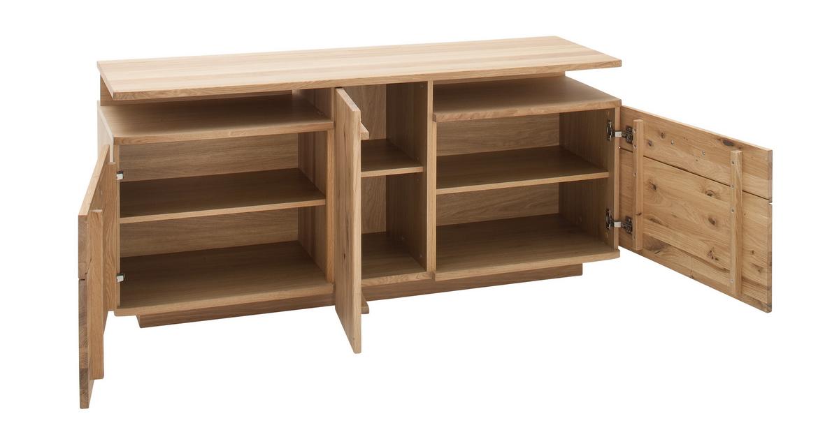 TV-Element Santori B: 155 cm Eiche Dekor - Eichefarben/Schwarz, Design, Holz/Holzwerkstoff (155/72/50cm) - Livetastic