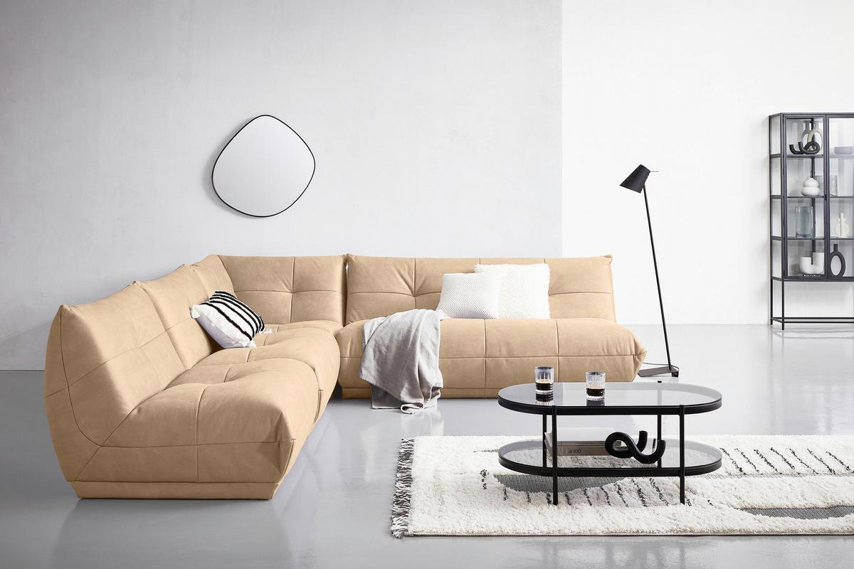 Ecksofa Giselle Beige S: 315x285 Cm - Beige, Trend, Textil (315/285cm) - Livetastic