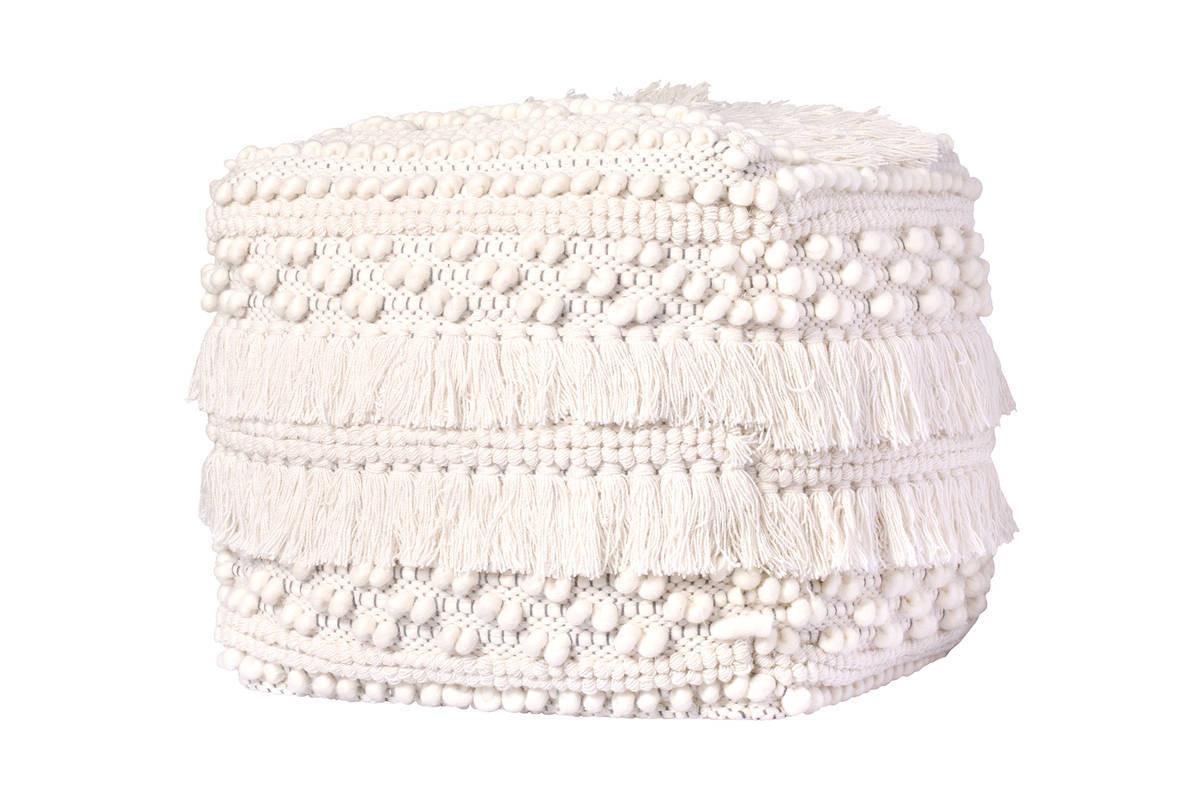 Pouf Bohist Makramee Creme DxH: 50x45 cm