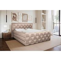 Boxspringbett Grenada Beige, Lf: 180x200 cm - Beige, MODERN, Textil (180/200cm) - Livetastic