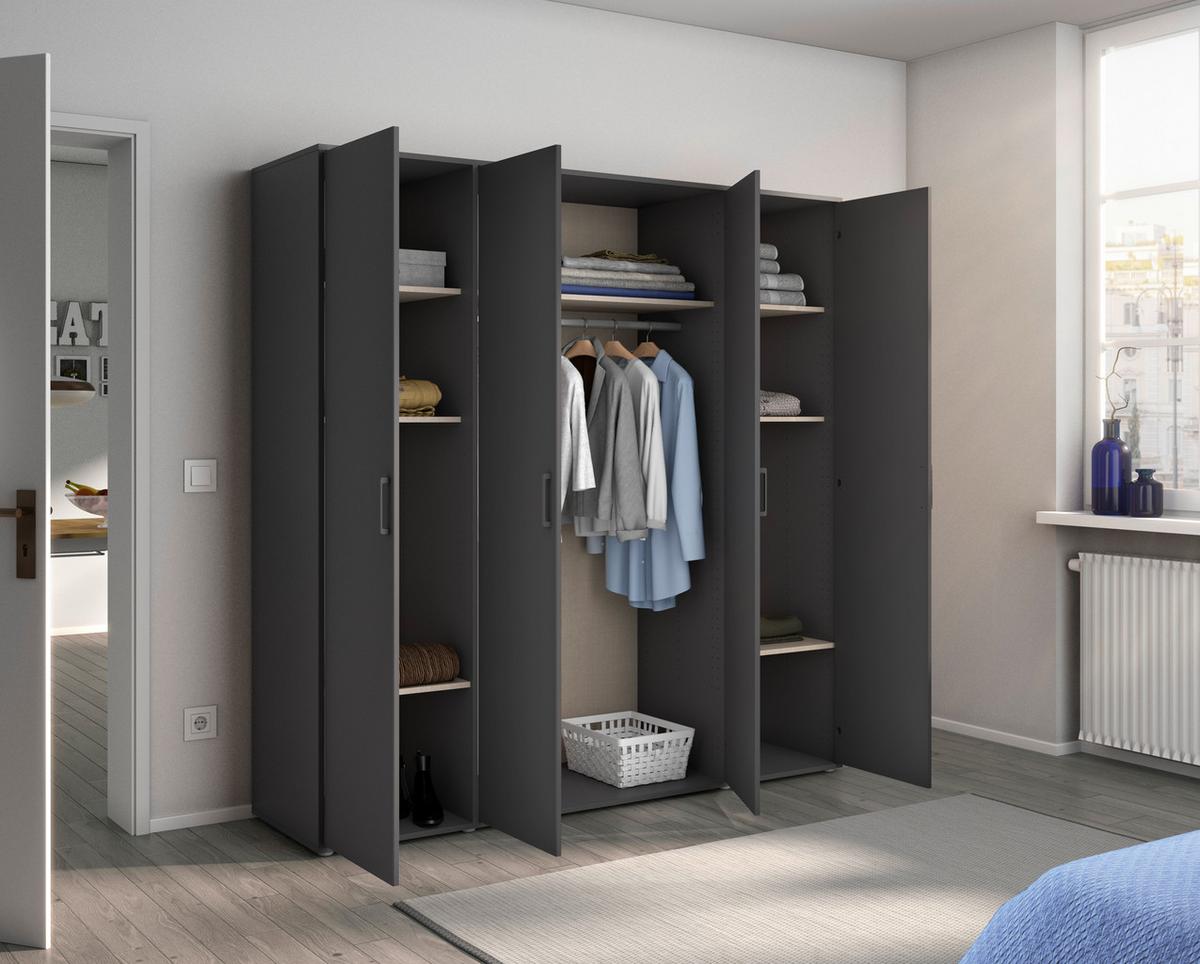 Drehtührenschrank Voyager Grau B: 187 Cm - Grau, MODERN, Holzwerkstoff (187/194/53cm) - Rauch Möbel