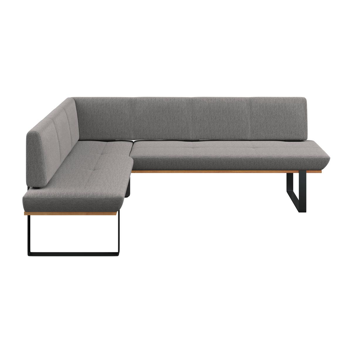Eckbank Tristan Webstoff grau,S:195x245cm - Schwarz/Grau, MODERN, Holz/Textil (195/245cm) - James Wood