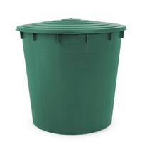 Regentonne mit Deckel Dunkelgrün 500 L - Dunkelgrün, Basics, Kunststoff (95/95/92cm)