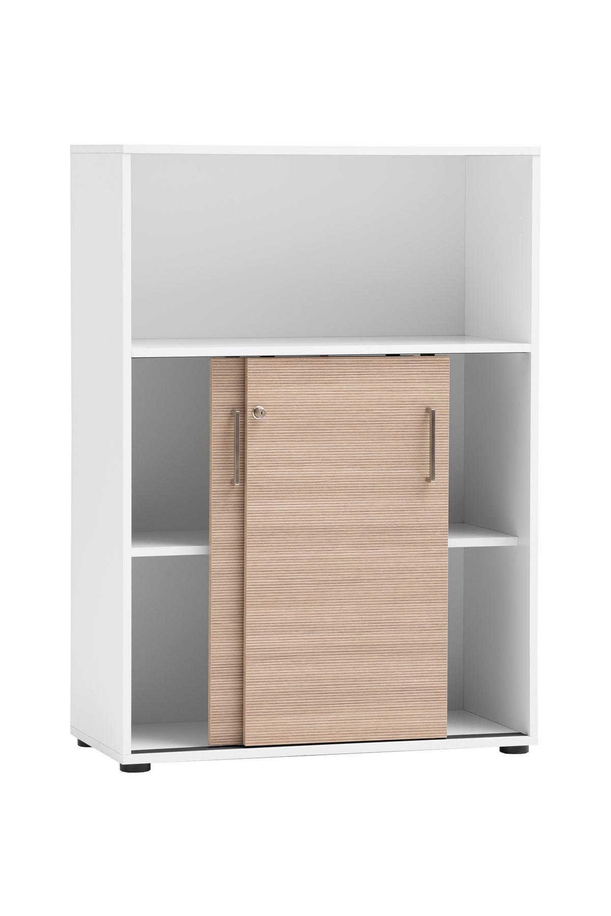 AKTENSCHRANK Metz Weiß/Beige B: 80,1cm - Beige/Weiß, MODERN, Holzwerkstoff (80,1/113,4/38,2cm) - MID.YOU