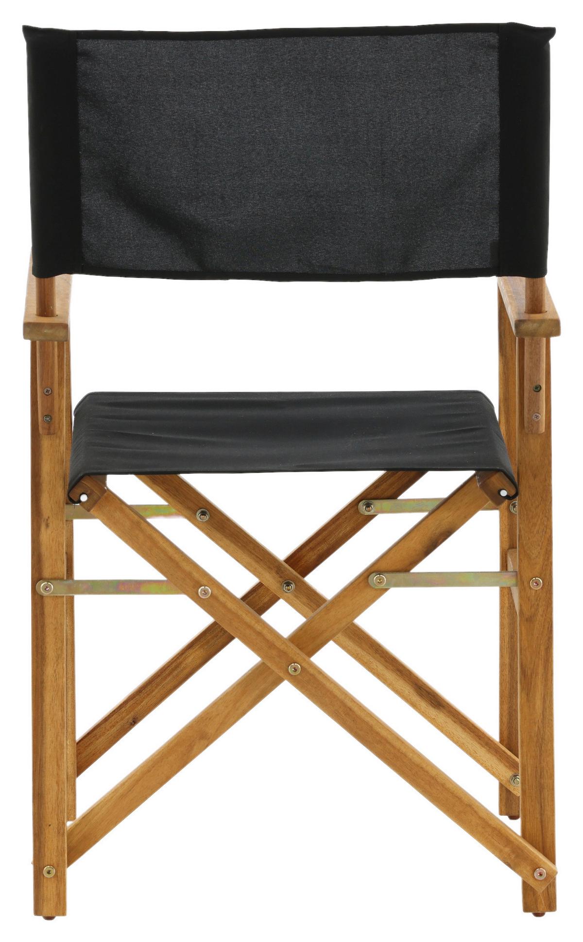 Klappstuhl Marion - Schwarz/Akaziefarben, KONVENTIONELL, Holz/Textil (53/90/55cm) - Gardenson