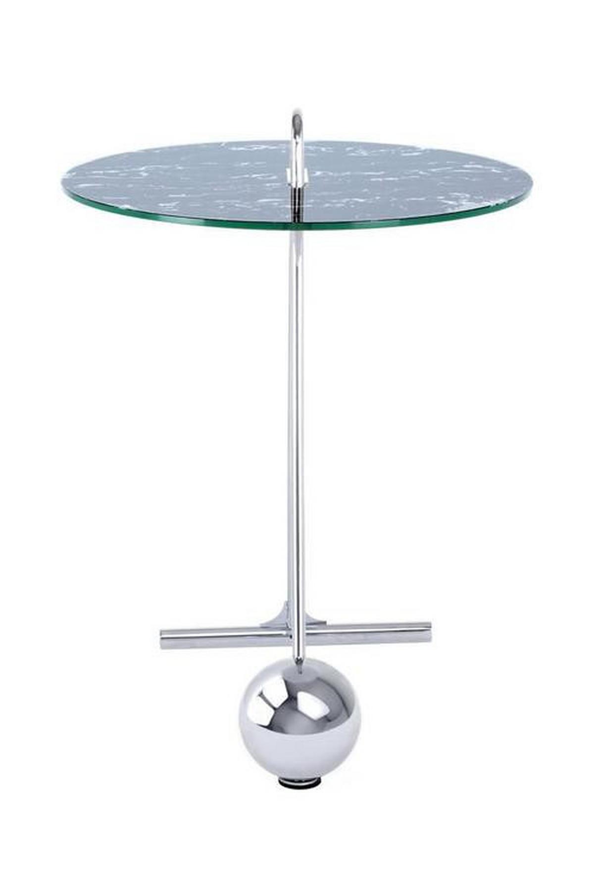 Beistelltisch Pendulum Schwarz/silberfarben - Silberfarben/Schwarz, Basics, Glas/Metall (46/46/60cm) - Kayoom