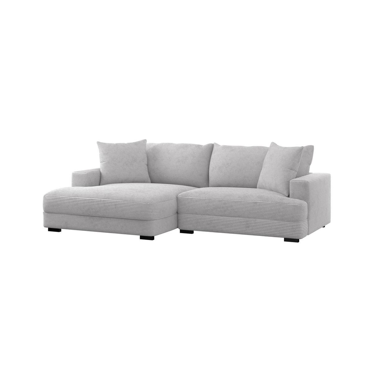 Ecksofa Pelle m. Kissen taupe Cord 180x265cm - Taupe/Schwarz, MODERN, Textil (180/265cm)