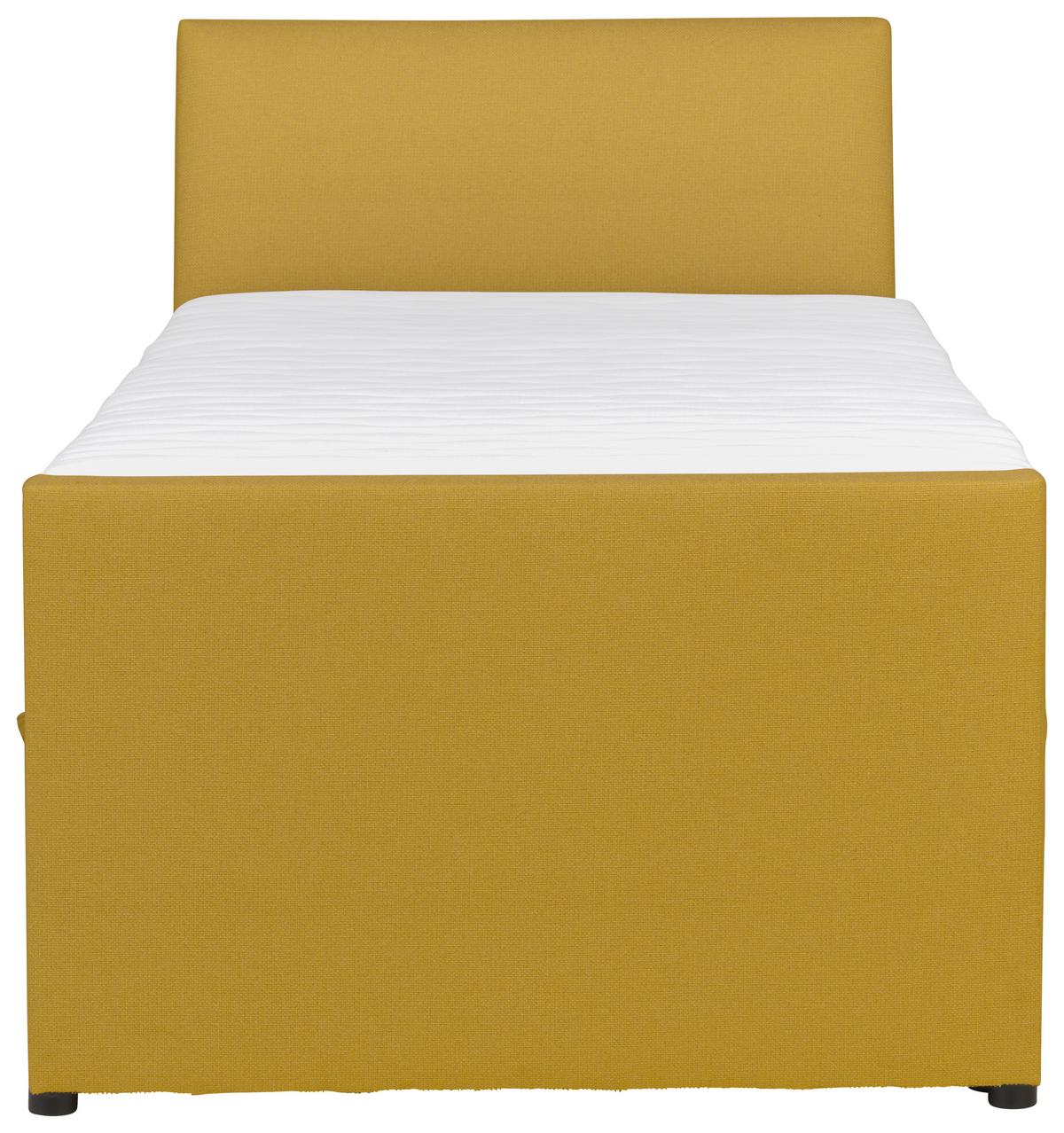 Boxspringbett Mit Bettkasten Nida 100x200 Cm Gelb - Gelb/Schwarz, MODERN, Holz/Textil (100/200cm) - MID.YOU