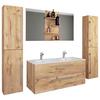 Badmöbel-Set 5-Tlg. Budasi B: 111 cm Honigeiche - Honigeiche/Weiß, MODERN, Keramik/Holzwerkstoff (178cm) - MID.YOU