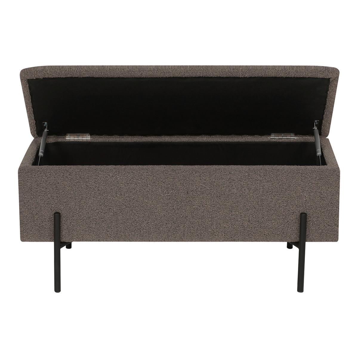 TRUHENBANK Watford Braun B: 95cm - Schwarz/Braun, Design, Holzwerkstoff/Textil (95/43/36,5cm) - MID.YOU