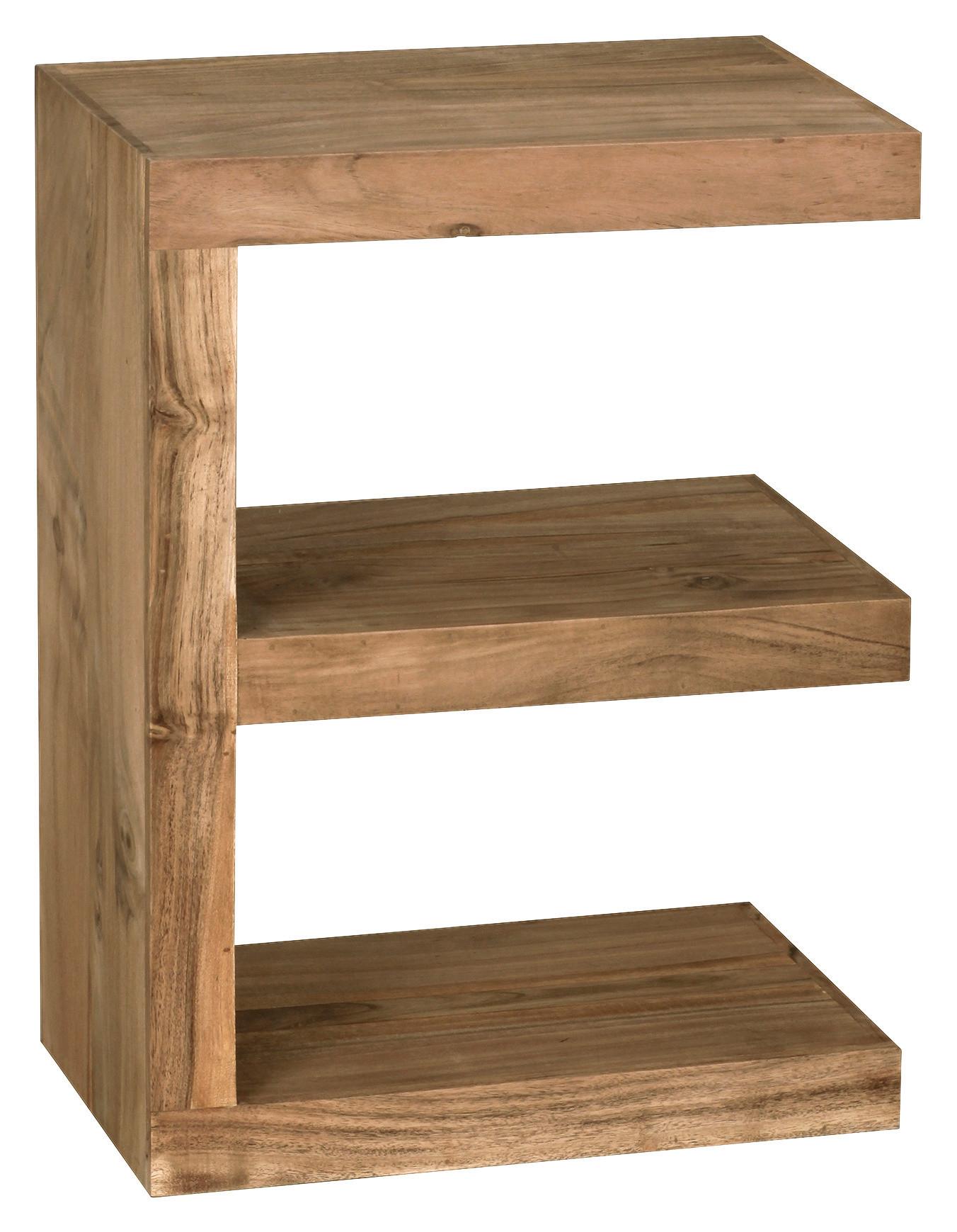 Beistelltisch Holz E-Förmig Mumbai, Akazie
