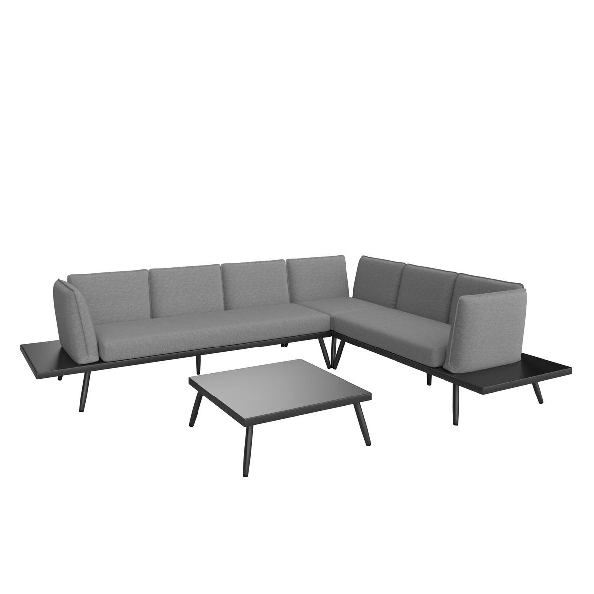 TERASOVÁ SEDACIA SÚPRAVA JOANNA - čierna, Modern, kov (300/78/80cm) - Bessagi Garden