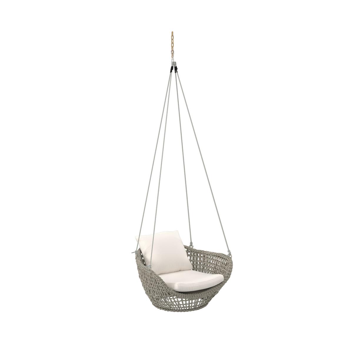 ZÁVĚSNÉ KŘESLO ELODIE - krémová, Moderní, kov/textil (83/73/48cm) - Bessagi Garden