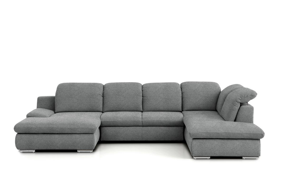 Wohnlandschaft Isona Dunkelgrau Chenille - Chromfarben/Dunkelgrau, Design, Textil (165/353/212cm) - Livetastic