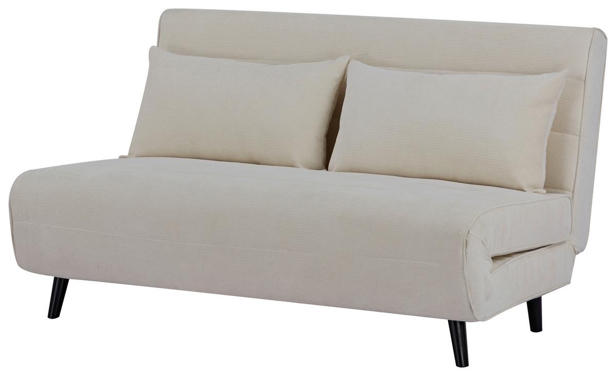 Rozkládací křeslo NIGHT 140, jemný béžový manšestr - šedá/černá, Moderní, dřevo/textil (141/81/90cm) - Mömax