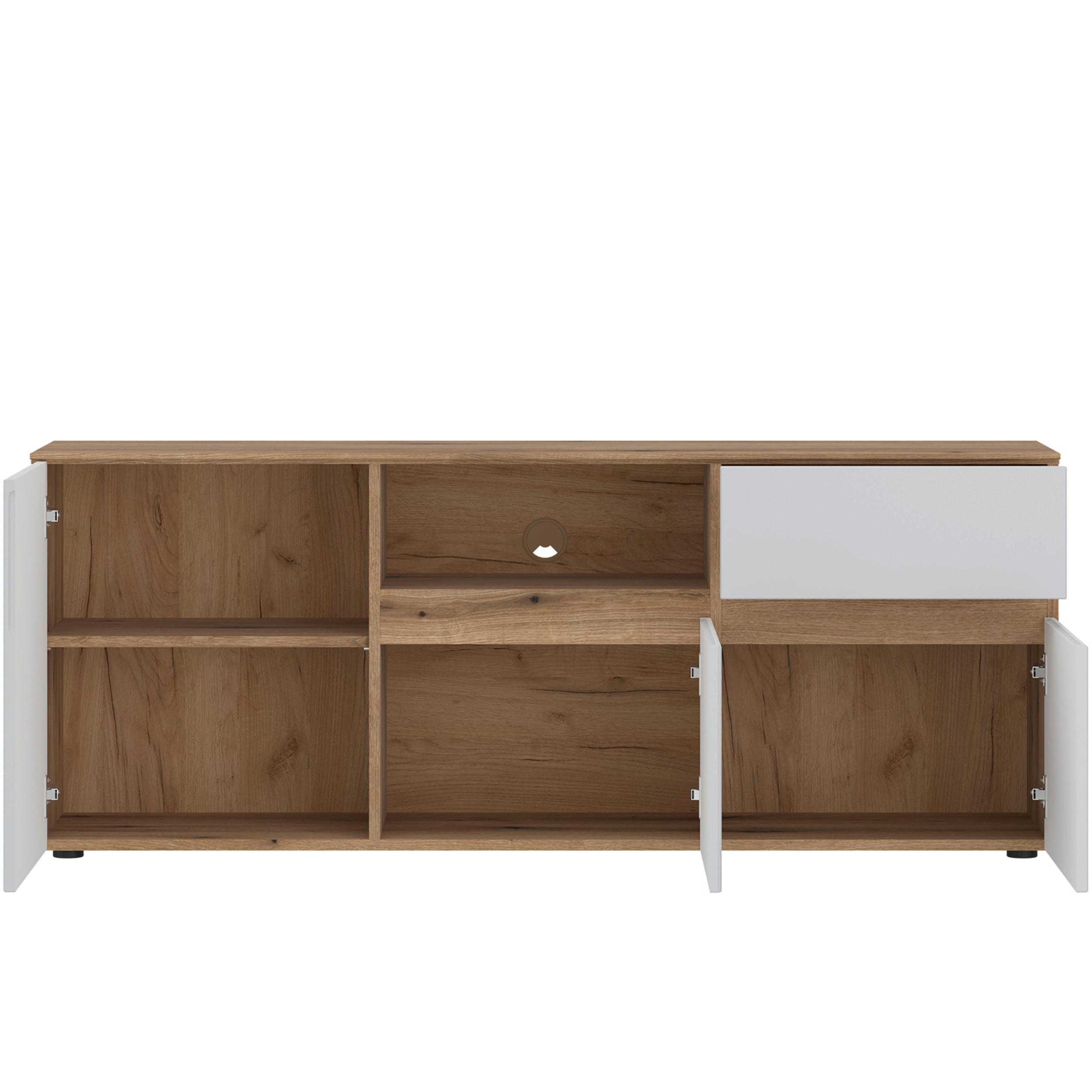 TV-Element Manilla Eichefarben/Grau B: 150 cm - Eichefarben/Grau, Trend, Holzwerkstoff (150/59,5/40cm)