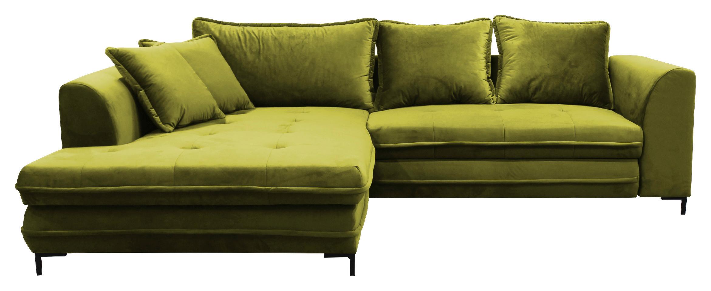 Eckschlafsofa BELLO Hellgrün Schlaffunktion Ottomane links