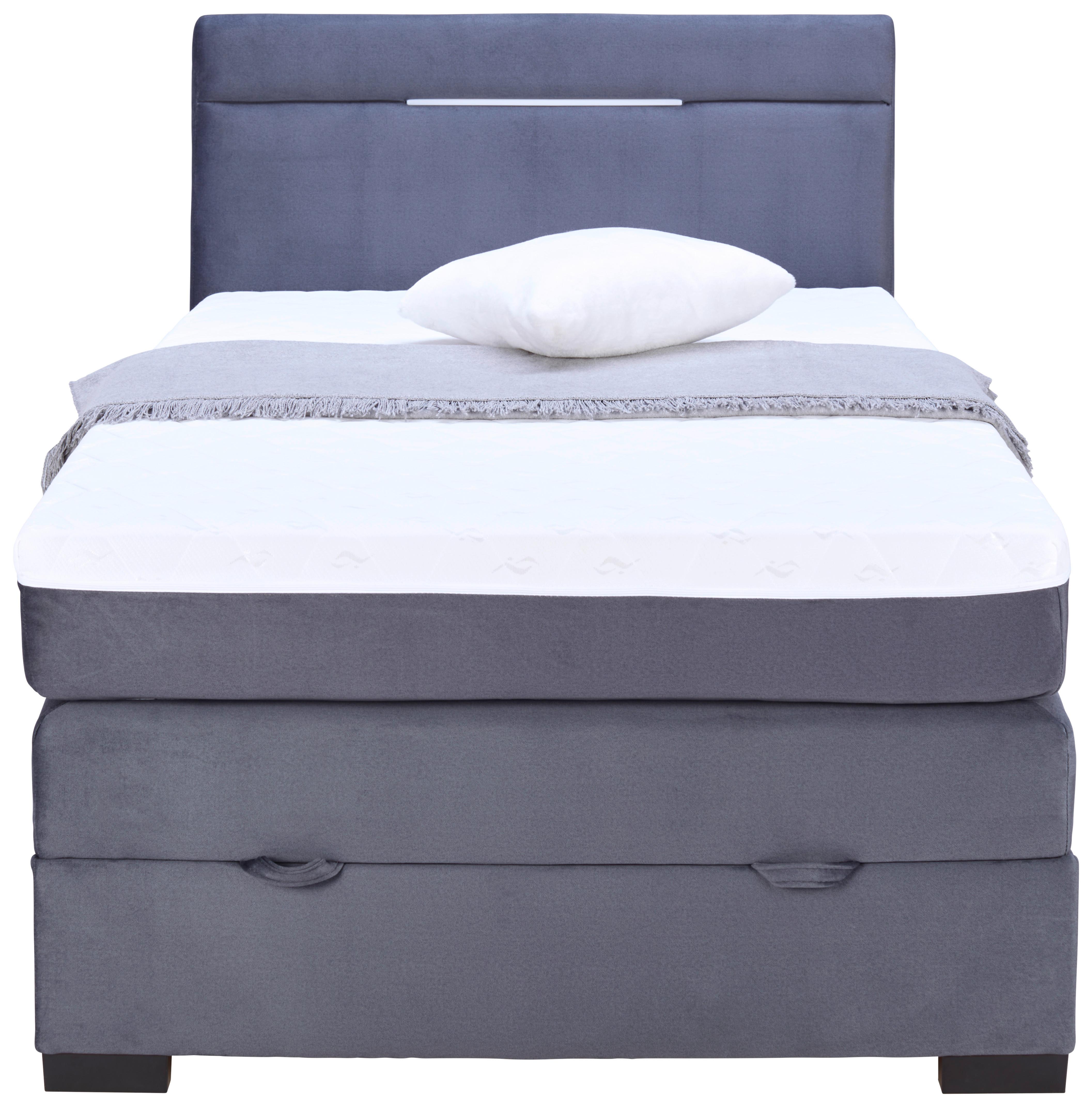 Boxspringbett mit gepolstertem Kopfteil