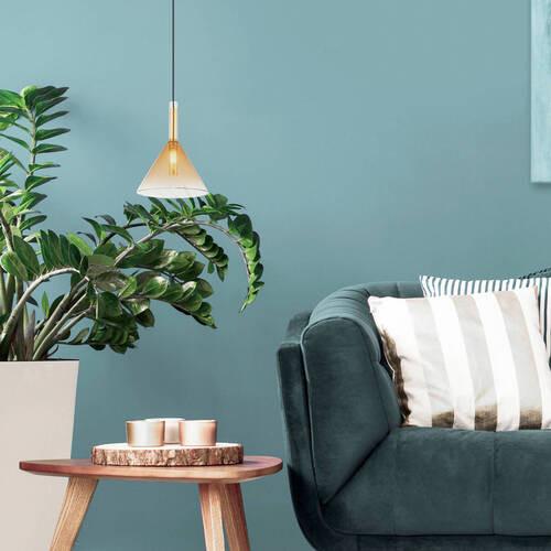 Hängeleuchte 16044h - Klar/Messingfarben, KONVENTIONELL, Glas/Metall (20/120cm) - Globo