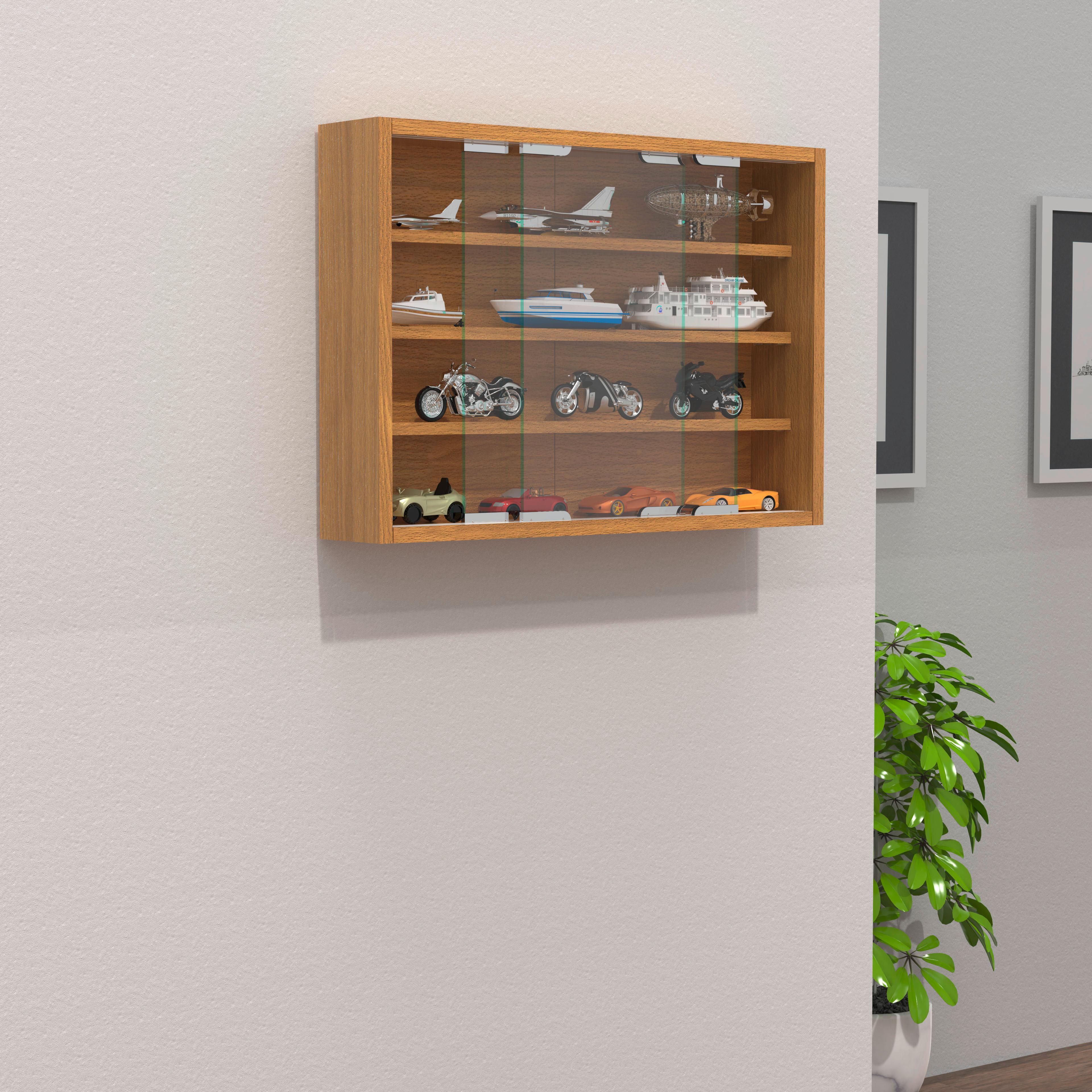 Hängevitrine Agisa M B: 57 cm Buchefarben - Buchefarben, MODERN, Glas/Holzwerkstoff (57/40/10cm) - MID.YOU