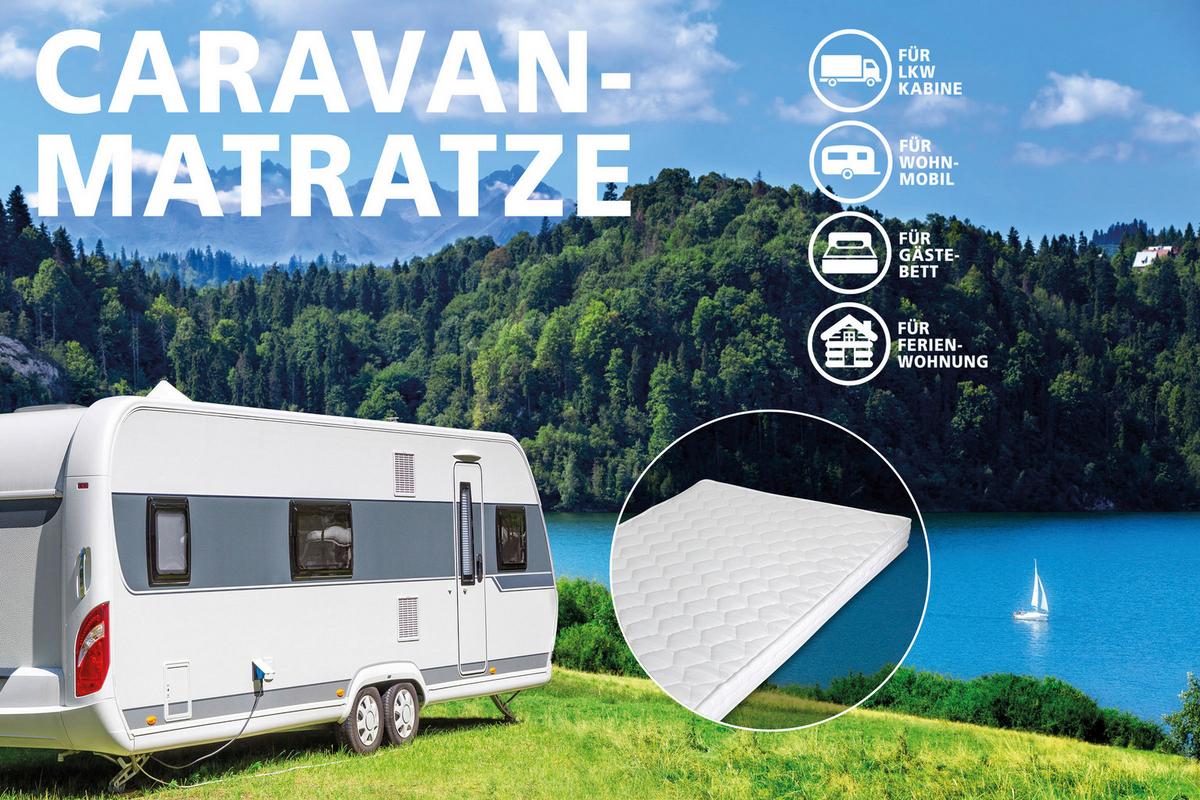 Kaltschaummatratze Caravan 90x190 cm H2 H: 10 cm - Weiß, Basics, Kunststoff/Textil (90/190cm) - P & B