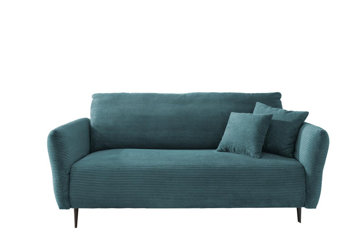 3-sitzer-sofa Vanilla Beige - Petrol/Schwarz, Design, Textil (201/97/102cm) - Livetastic