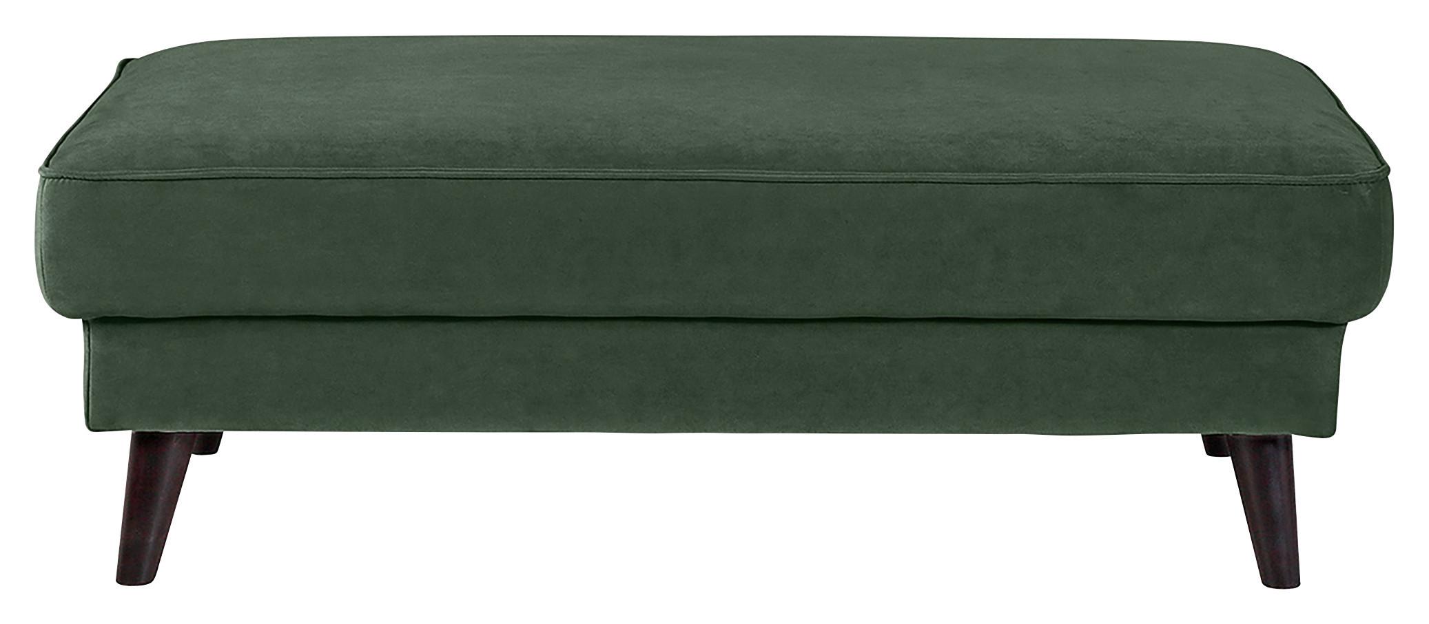 Polsterhocker Lumber Jack Dunkelgrün Velours - Wengefarben/Dunkelgrün, MODERN, Textil (123/45/74cm) - Trendmanufaktur