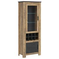 Vitrine Rapallo Kastanie B: 74 cm - Kastanienfarben/Schwarz, MODERN, Glas/Holzwerkstoff (74/191,1/38,5cm)