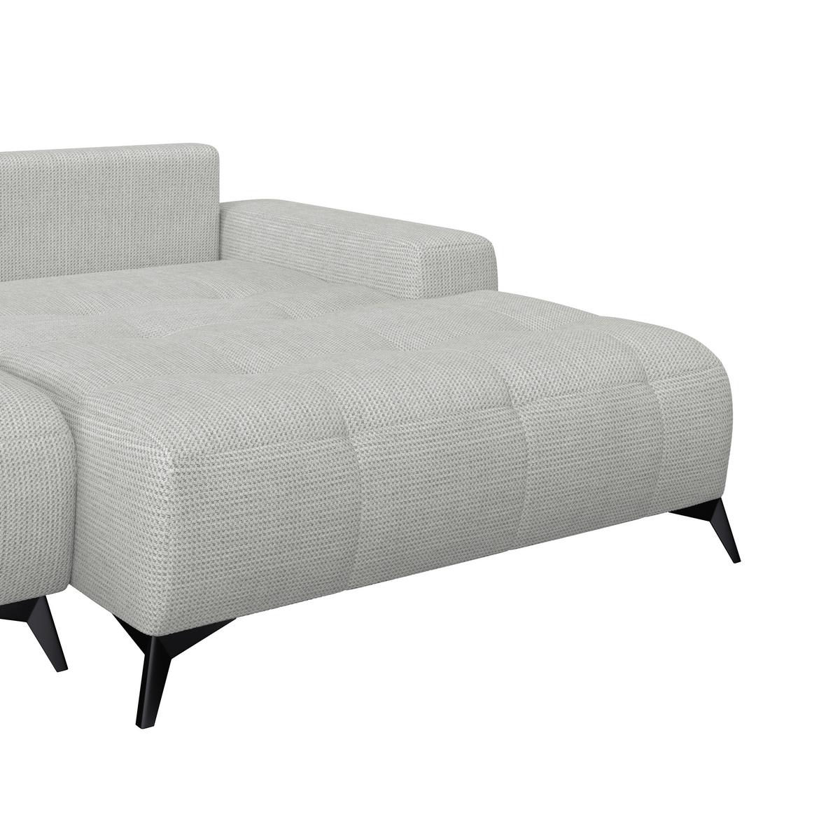 Ecksofa Mauro Türkis, mit Schlaffunktion - Blaugrau/Schwarz, Trend, Textil (290/175cm) - Luca Bessoni