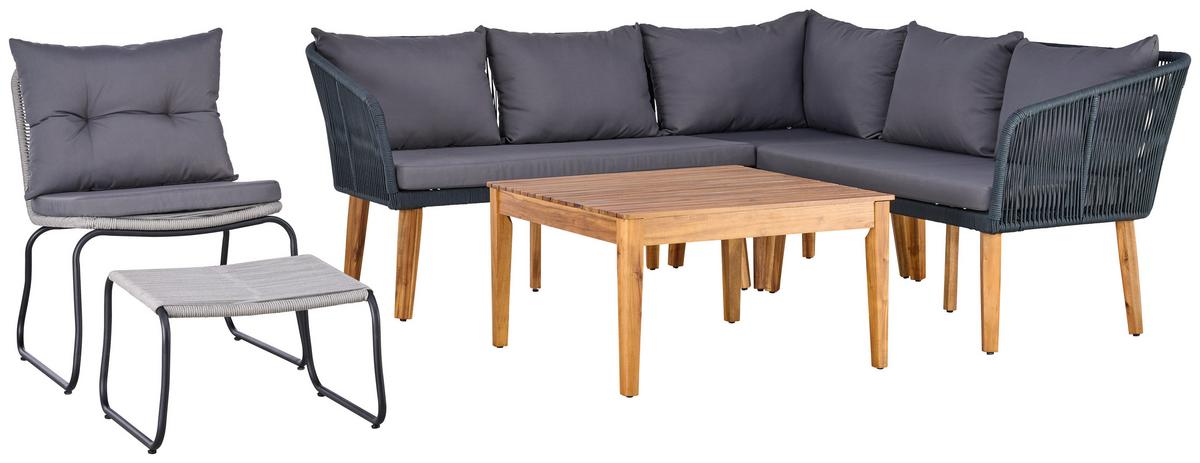Lounge Garnitúra Trendy - akáciaszínű/antracit, Modern, textil/fa (199/199cm) - Beldano