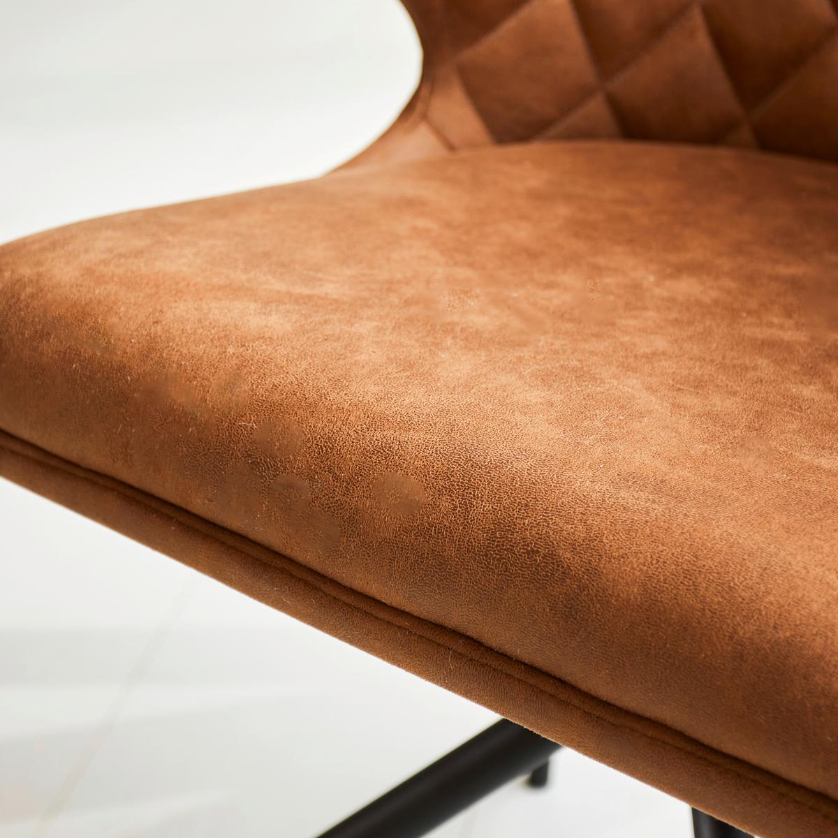 Armlehnstuhl Calais Cognac B: 56 cm - Cognac/Schwarz, MODERN, Textil/Metall (56/80/44cm) - MID.YOU