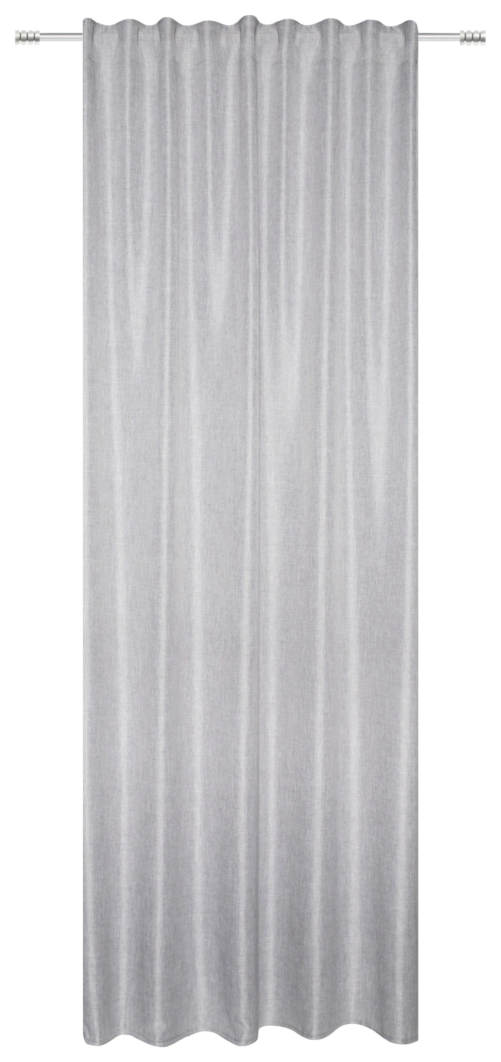 Vorhang mit Schlaufen und Band Natascha 135x245 cm Grau - Grau, ROMANTIK / LANDHAUS, Textil (135/245cm) - James Wood