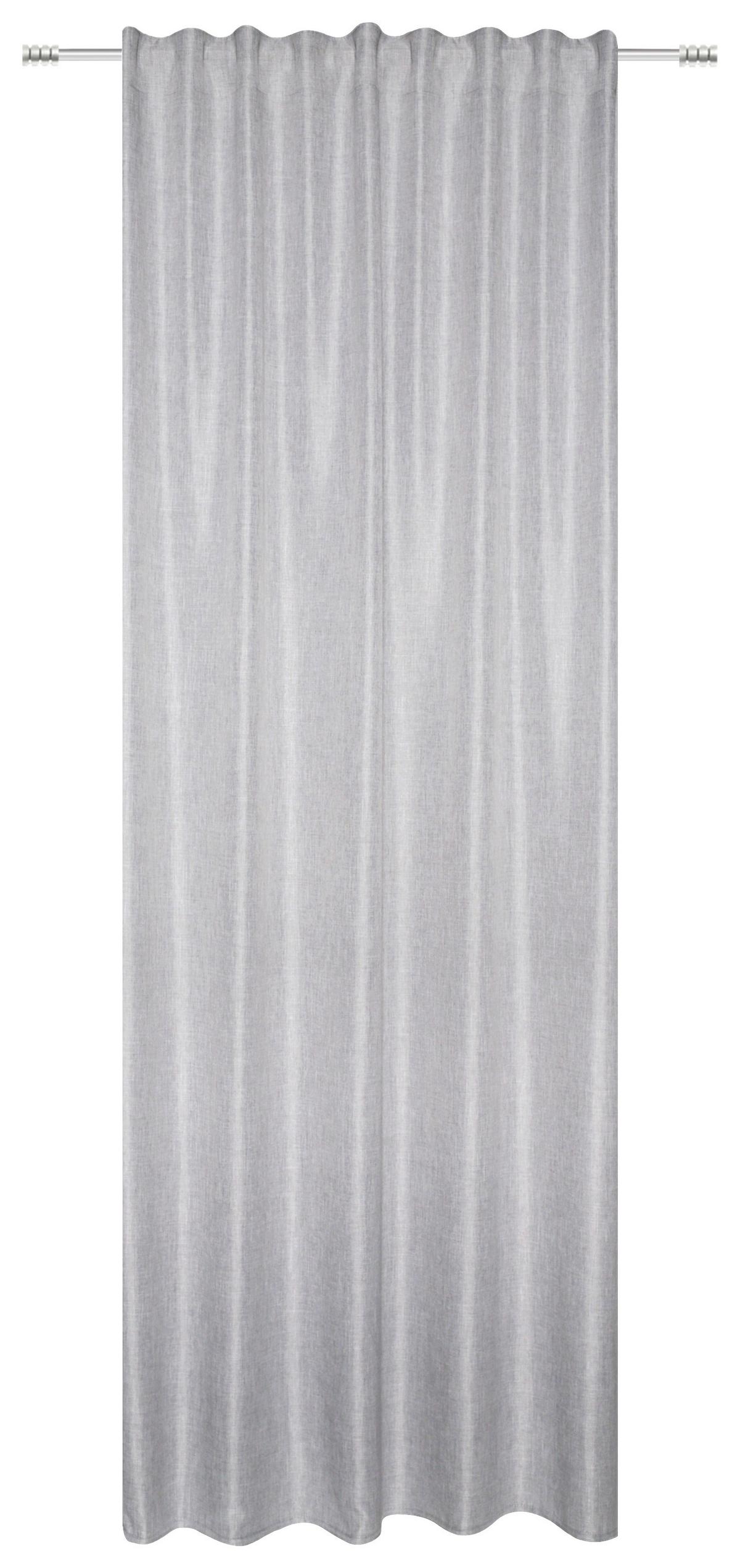Vorhang mit Schlaufen und Band Natascha 135x245 cm Grau - Grau, ROMANTIK / LANDHAUS, Textil (135/245cm) - James Wood