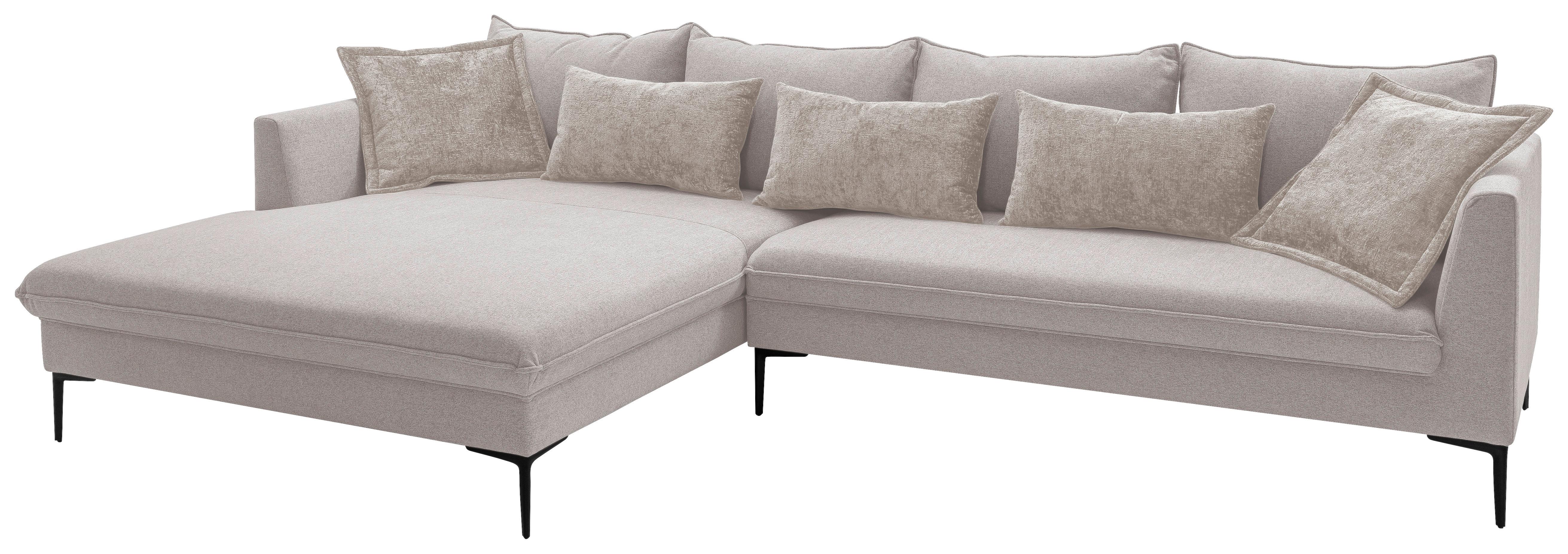 Ecksofa Piazza Beige S: 187x321 cm - Beige/Schwarz, Design, Textil (187/321cm) - Livetastic