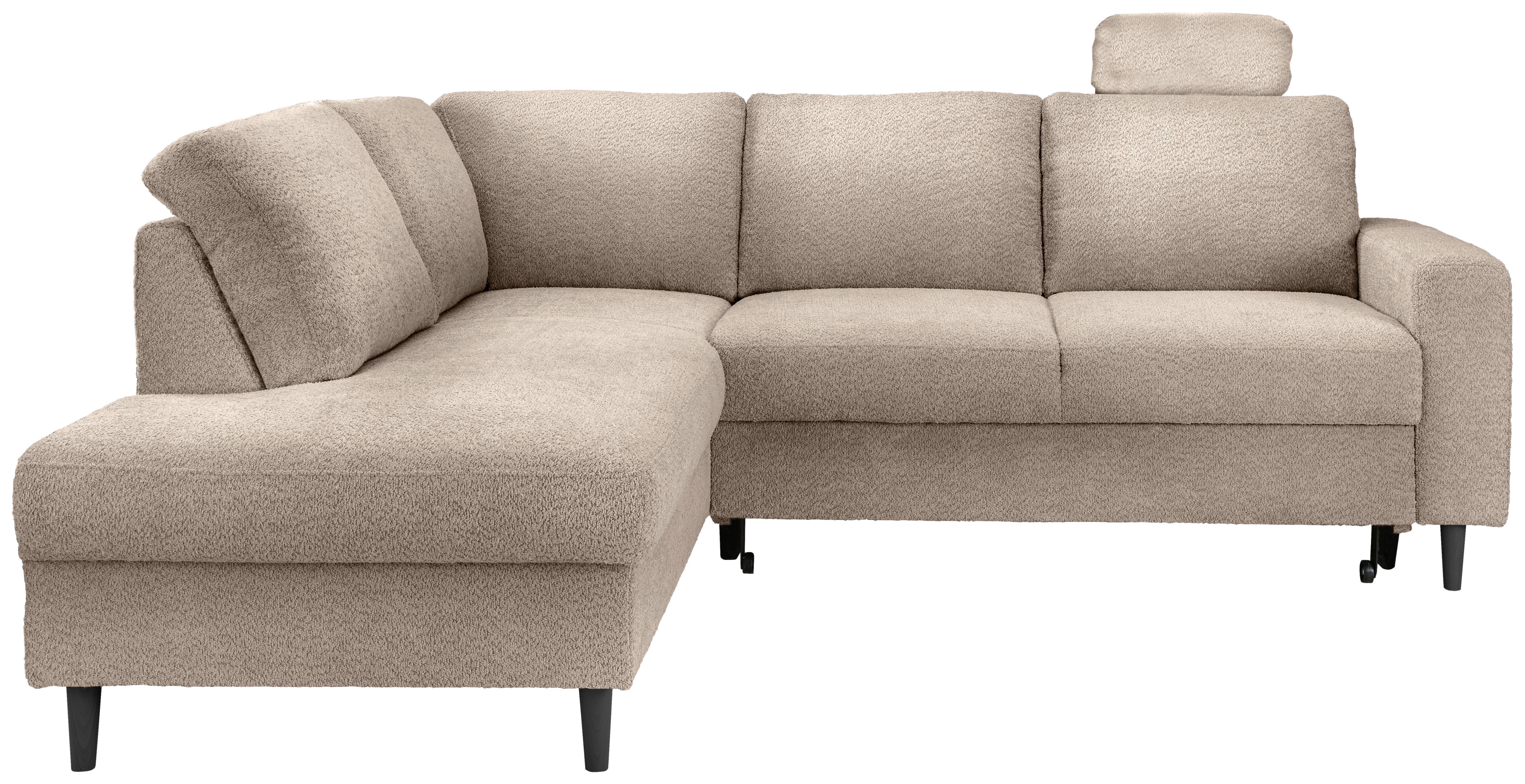 Eckschlafsofa Passione, Beige S: 200x242 Cm - Beige/Schwarz, MODERN, Textil (200/242cm) - Livetastic